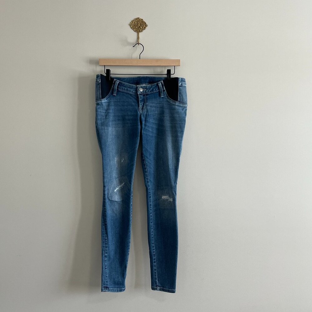 Isabel Maternity for Target Petite Skinny Jeans Distressed Stretch Panel Size SP